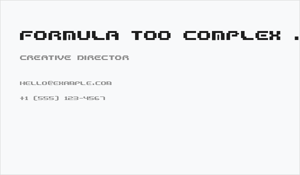 Formula too complex .2 Business Card