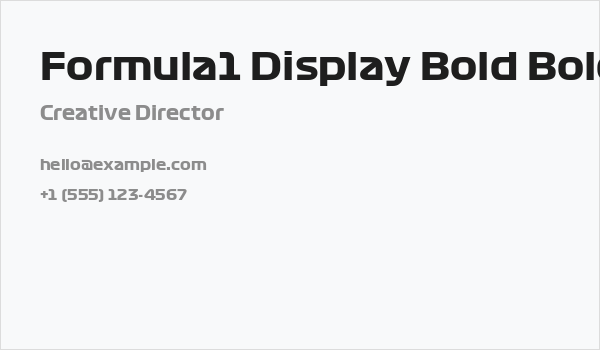 Formula1 Display Bold Bold Business Card