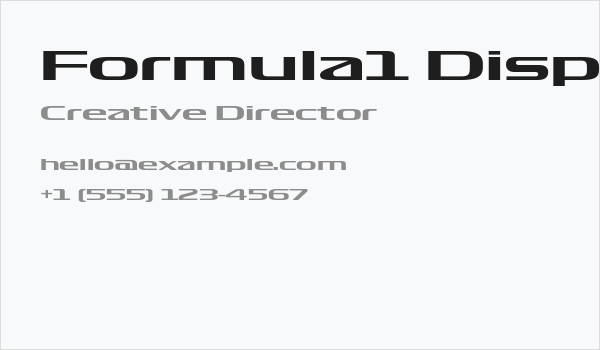 Formula1 Display Wide Business Card