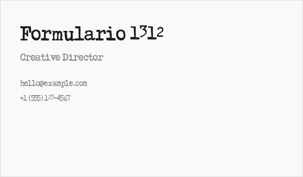 Formulario 1312 Business Card