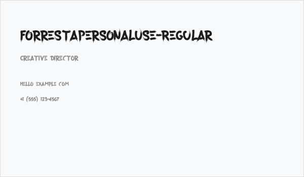 ForrestaPersonalUse-Regular Business Card