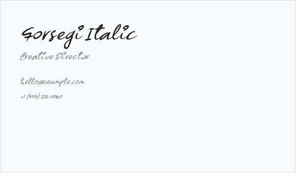 Forsegi Italic Business Card