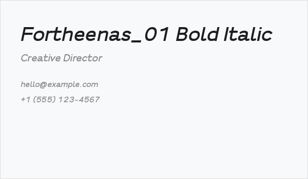 Fortheenas_01 Bold Italic Business Card
