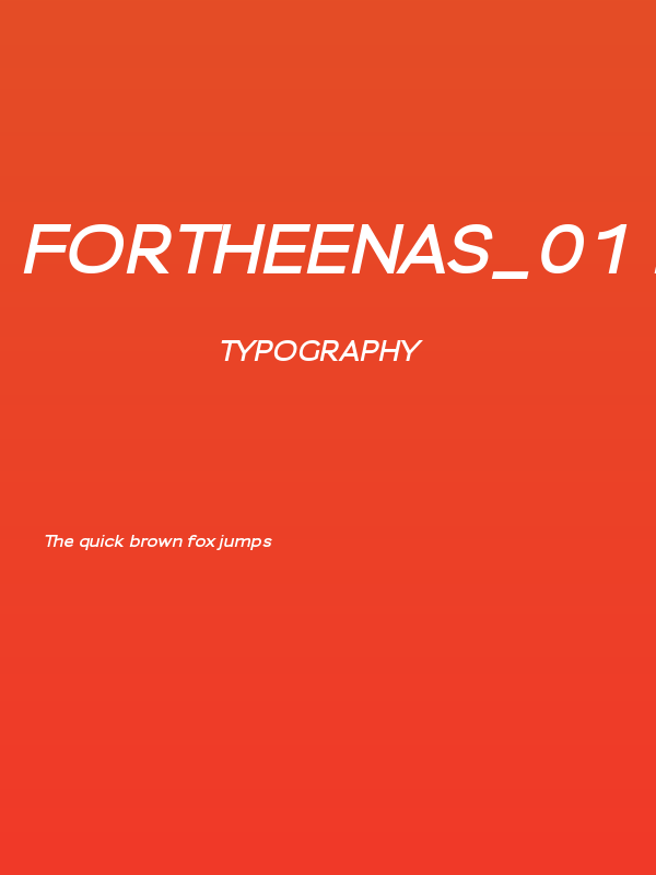 Fortheenas_01 Bold Italic Poster