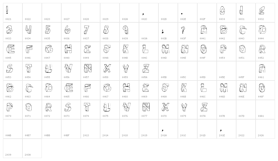 FortinFont-Regular Character Map