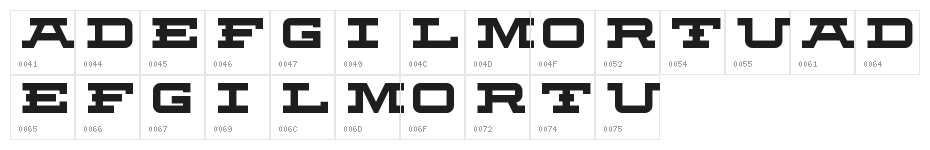 Fortitude Regular Demo Character Map