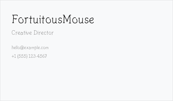 FortuitousMouse Business Card