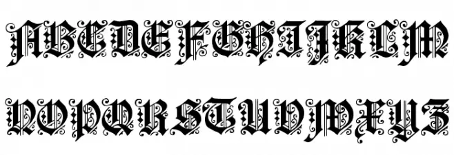 Fortuna Gothic FlorishC Polices MAJUSCULES