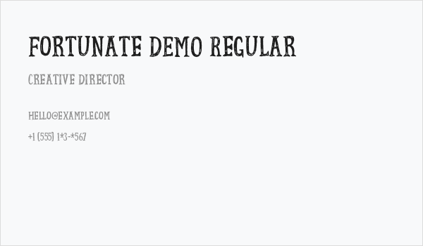 Fortunate DEMO Regular Business Card
