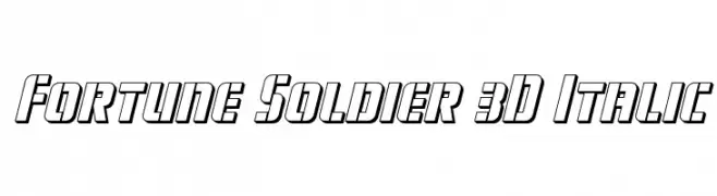 Fortune Soldier 3D Italic  Frei Schriftart Herunterladen