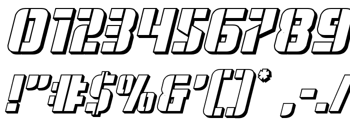 Fortune Soldier 3D Italic Font OTHER CHARS