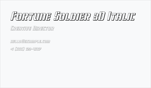 Fortune Soldier 3D Italic Business Card