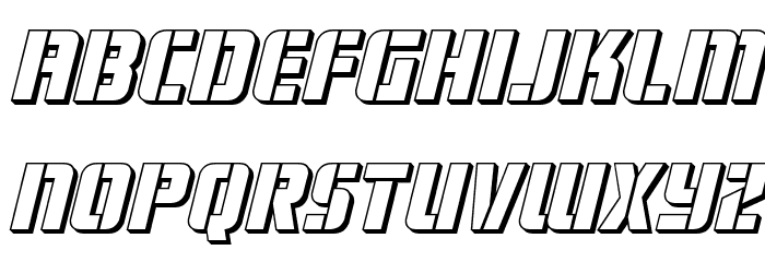 Fortune Soldier 3D Italic Font LOWERCASE