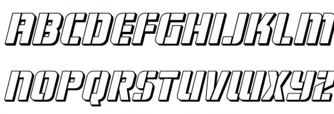 Fortune Soldier 3D Italic Font LOWERCASE