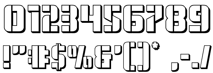 Fortune Soldier 3D Font OTHER CHARS