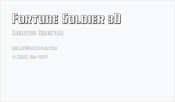 Fortune Soldier 3D Business Card