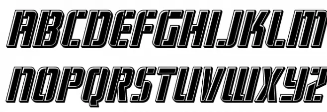 Fortune Soldier Bevel Italic 字体 大写