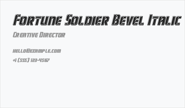 Fortune Soldier Bevel Italic Business Card