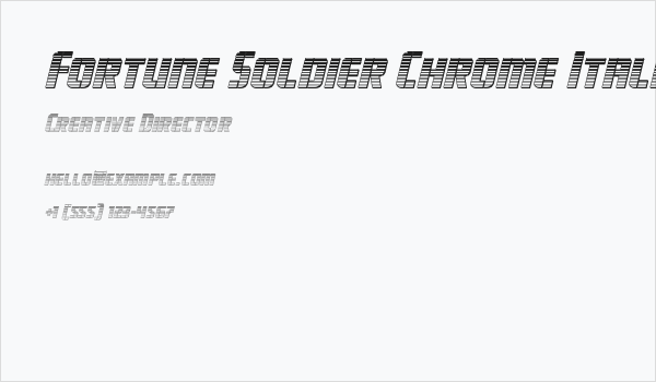 Fortune Soldier Chrome Italic Business Card