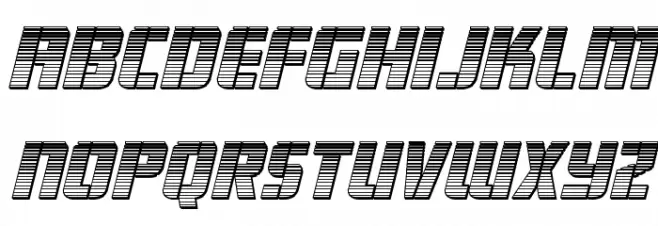 Fortune Soldier Chrome Italic 字体 小写