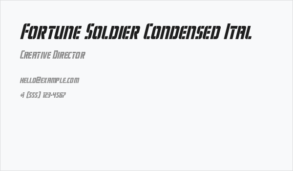 Fortune Soldier Condensed Ital Business Card