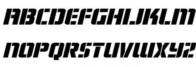 Fortune Soldier Expanded Italic Шрифта строчной