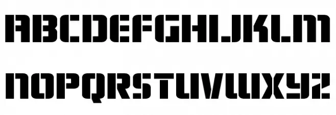 Fortune Soldier Expanded Schriftart Kleinbuchstaben