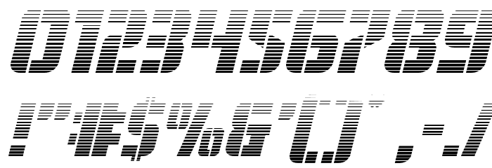 Fortune Soldier Gradient Italic Font OTHER CHARS