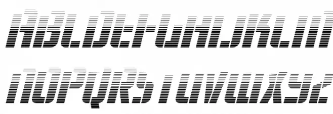 Fortune Soldier Gradient Italic फ़ॉन्ट अपरकेस