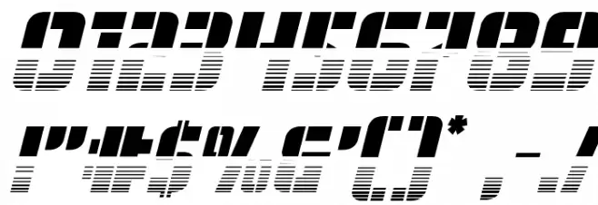 Fortune Soldier Halftone Italic Font OTHER CHARS
