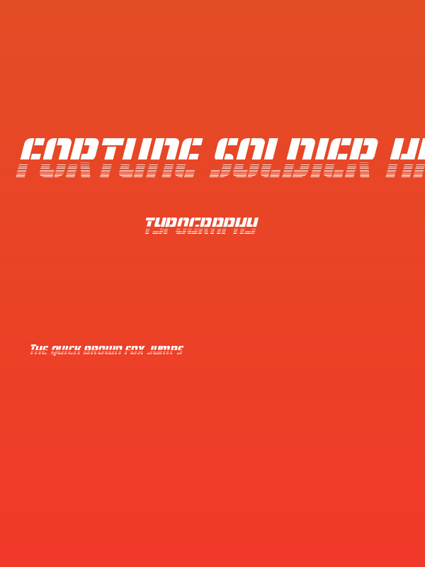 Fortune Soldier Halftone Italic Poster