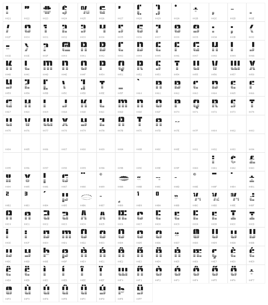 Fortune Soldier Halftone Character Map