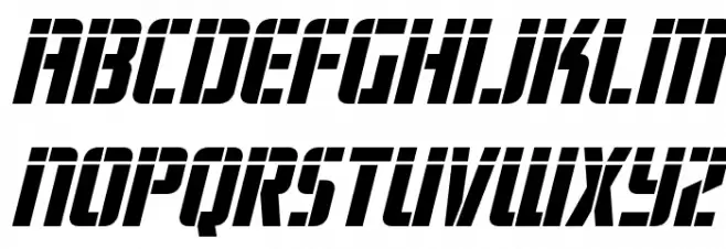 Fortune Soldier Laser Italic फ़ॉन्ट अपरकेस