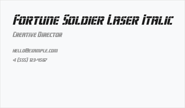 Fortune Soldier Laser Italic Business Card