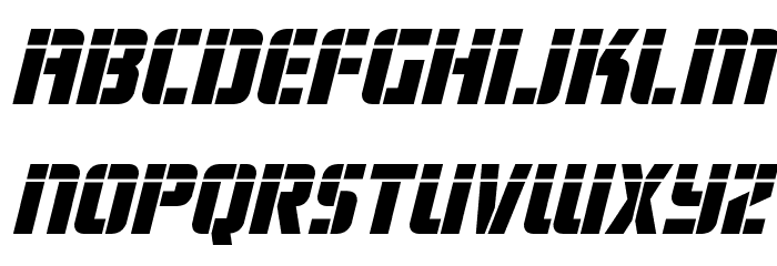 Fortune Soldier Laser Italic Font LOWERCASE