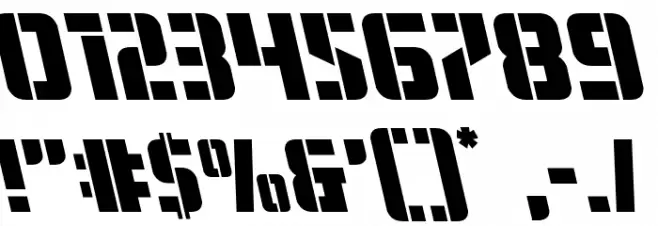 Fortune Soldier Leftalic Font OTHER CHARS