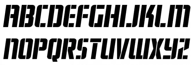Fortune Soldier Semi-Italic Caratteri MAIUSCOLE