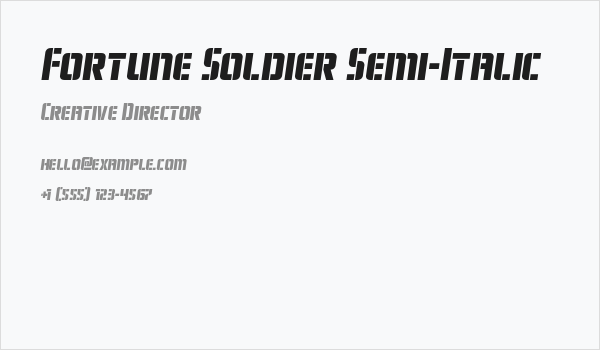 Fortune Soldier Semi-Italic Business Card