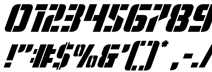 Fortune Soldier Super-Italic Font OTHER CHARS