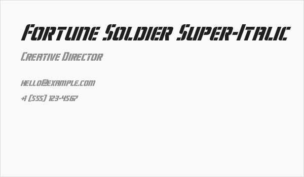 Fortune Soldier Super-Italic Business Card