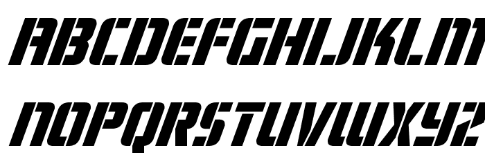 Fortune Soldier Super-Italic Font LOWERCASE
