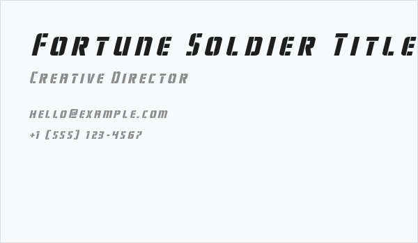 Fortune Soldier Title Italic Business Card