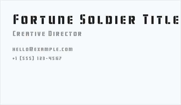 Fortune Soldier Title Business Card