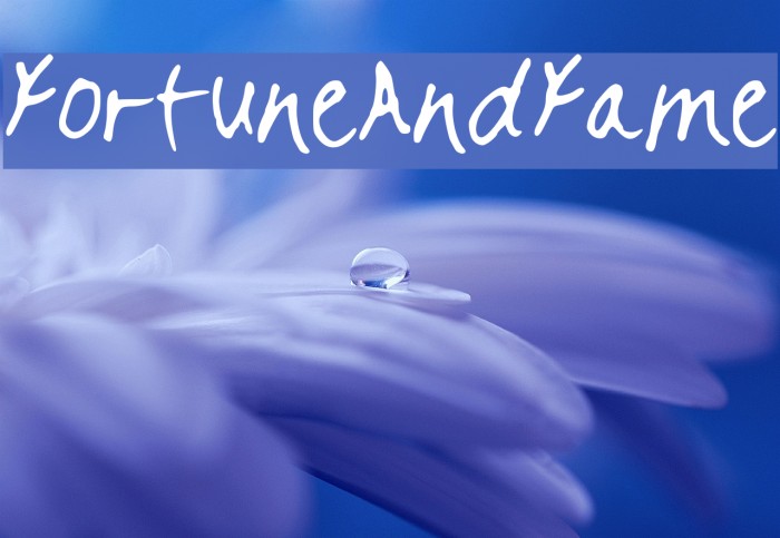 FortuneAndFame Font examples