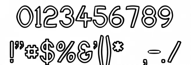 FortuneCity Comic Outline Font OTHER CHARS