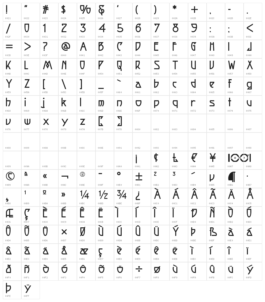 FortuneCookieNF Character Map