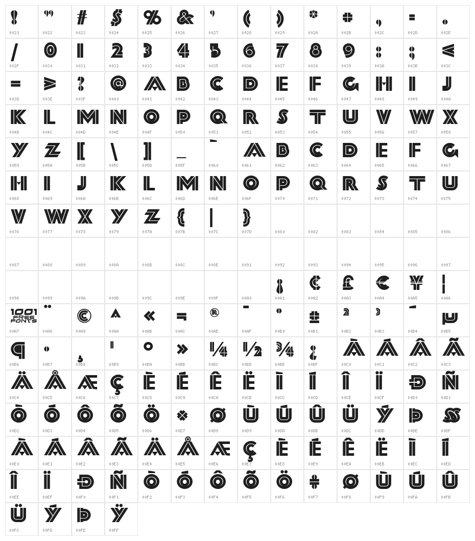 Forty-Second Street NF Character Map