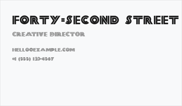 Forty-Second Street NF Business Card