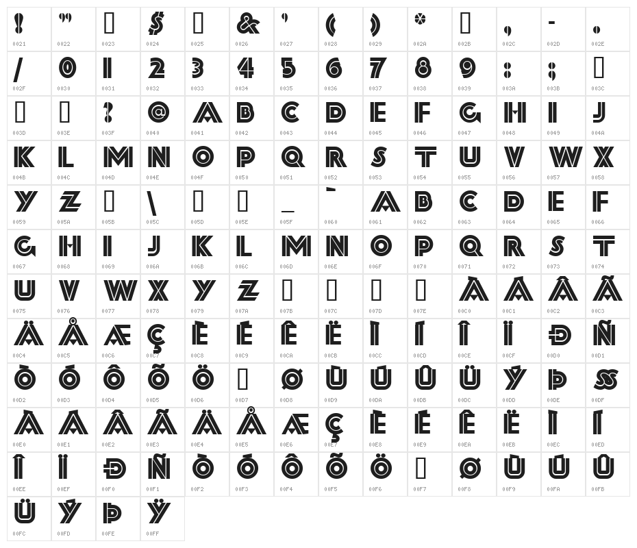 FortySecondStreetHB Character Map