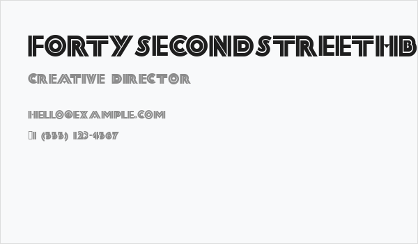 FortySecondStreetHB Business Card